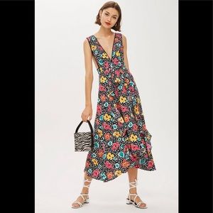 NWT Topshop floral penifore dress size 12